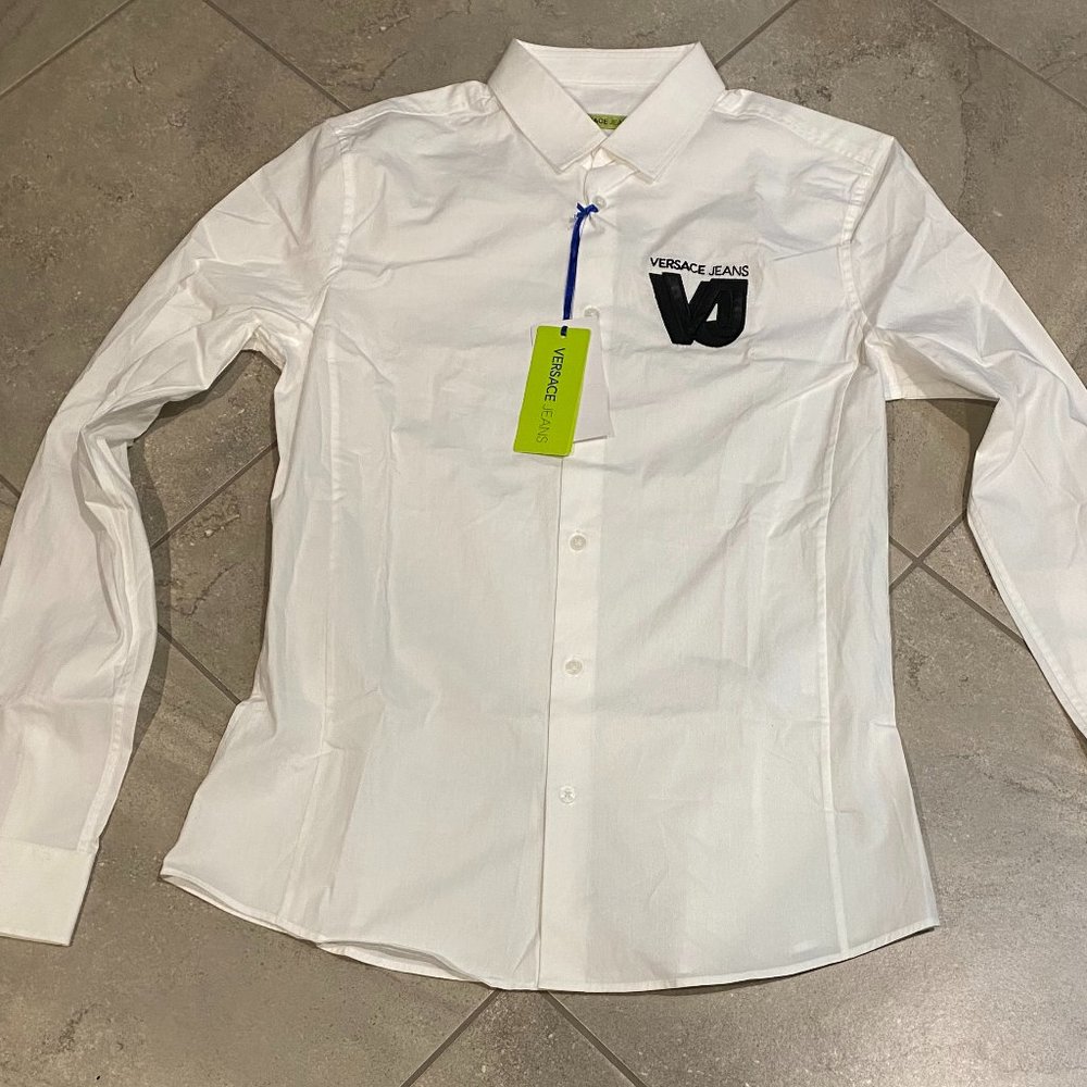 VERSACE JEANS COUTURE  LOGO-EMBROIDERED SHIRT!!